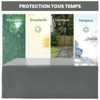 Outsunny Housse de meubles de jardin, housse salon de jardin imperméables coupe-vent et anti-UV, 275 x 205 x 90 cm, gris(m-4)