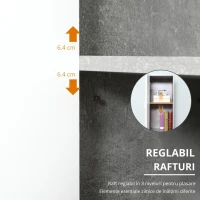 Kleankin Dulap Baie Coloana – 30×30×180 cm, Lemn Efect Ciment(m-8)