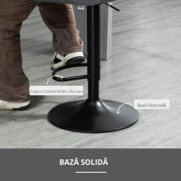 Homcom Set 2 Scaune Bar – Negru Catifea, Reglabile & Cu Spatar(m-7)