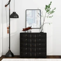 HOMCOM Rectangular Wall Mirror with HD Glass - Black(m-7)