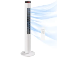 HOMCOM Oscillating Tower Fan Remote Control 3 Speed Modes Cooling Machine White(m-10)