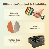 SPORTNOW Conjunto de halteres ajustável, halteres 1-5 kg com ajuste rápido e suporte, cabo antiderrapante, economiza espaço(m-4)