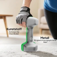 SPORTNOW Hantelset mit Aufbewahrungsgestell, Set mit 6 Hanteln für Fitness-Training, 2 x 1kg, 2 x 3kg, 2 x 5kg(m-6)