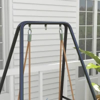 Outsunny Hammock Chair Stand, Hanging Heavy Duty Metal Frame Hammock Stand for Hanging Hammock Air Porch Swing Chair, Egg Chair, Black(m-8)