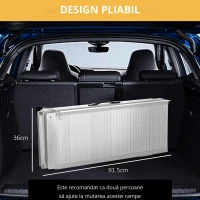 HOMCOM Rampe Mobile pentru Scaune cu Roți și Scutere, Pliabilă, Antiderapantă, Aliaj, Capacitate 272kg, 183x72x5cm, Silver(m-7)