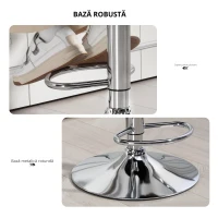 HOMCOM Scaun inalt de bar cu Spatar si Brate, Reglabil, Rotativ(m-7)