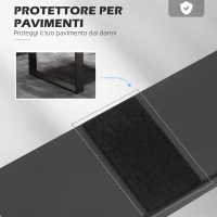 HOMCOM Set 2 Gambe per Tavolino Rettangolari Stile Industriale in Acciaio, Capacità 60 kg, 70x8x41 cm, Nero(m-5)