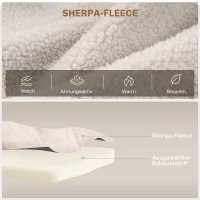 HOMCOM Schlafsofa 2er-Sofa Samtsofa, Schlaffunktion, inkl. 2 Kissen, Samtoptik, Natur + Beige + Schwarz(m-6)