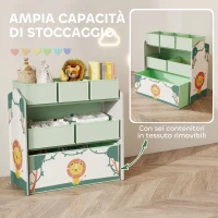 AIYAPLAY Scaffale Portagiochi Bambini Mobile Porta Giocattoli 3 Livelli, Verde(m-4)
