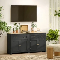 HOMCOM Sideboard Storage Cabinet, Modern Kitchen Cupboard with Adjustable Shelf, Drawer and Double Doors, Black(m-8)