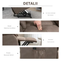 Homcom Fotoliu Ridicare Persoane – Rabatabil 150°, Cu Telecomanda, Maro(m-4)