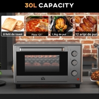 Cuptor Electric cu 3 Funcții și Temperatura Reglabilă