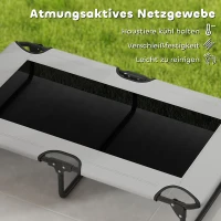 PawHut Tragbares erhöhtes Hundebett, erhöhtes Haustierbett mit atmungsaktivem Netz, für große Hunde, Hellgrau(m-7)