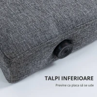 HOMCOM Testieră pentru Pat Matrimonial Trapuntată cu Butoane, și 2 Agățători, Capăt de Pat, 160x7x120 cm, Gri(m-6)