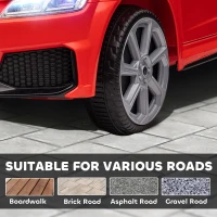 HOMCOM Elektryczne Autko dla Dzieci 12V z Pilotem 2,4G, Muzyką, Klaksonem, Pojazd z Oświetleniem LED, Port USB/MP3, Funkcją Do Tyłu, dla Dzieci 3-5 Lat, Czerwony(m-7)