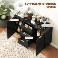 HOMCOM 2-Door Sideboard with 3 Drawers and Adjustable Shelves - Black(m-4)