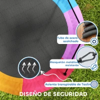 AIYAPLAY Columpio Nido Infantil Ø120 cm Altura Ajustable Columpio Redondo para Niños para Árbol Carga 300 kg Multicolor(m-4)