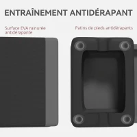 SPORTNOW Stepper Fitness Aérobic 3 Niveaux, Hauteur Réglable 10,5/15,5/20,5 cm, Surface Antidérapante, Capacité 250 kg, Gris(m-5)