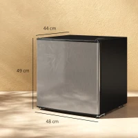HOMCOM Mini Frigorifero da 46L con Scomparto per Ghiaccio, Porta Reversibile, Temperatura Regolabile, Argento(m-3)