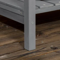 Outsunny Fir Wood Raised Rectangular 8 Compartment Plant Stand Dark Grey(m-8)