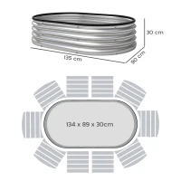 Outsunny Hochbeet Metall 2er Set 135 x 90 x 30cm Oval Hochbeete mit Gummistreifen(m-3)