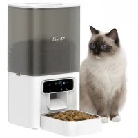 PawHut Programmable Automatic Cat Feeder with Timer Up to 6 Meals Per Day, 10s Voice Recorder, Portion Control(m-10)