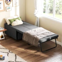 HOMCOM Klappbett, mit Matratze und Schutzabdeckung, 190 x 69 x 38,5 cm, Grau(m-8)