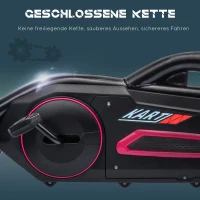 HOMCOM Go-Kart, Kinderfahrzeug mit verstellbarem Sitz, Tretfahrzeug, Tretauto mit Handbremse, 3-8 Jahre, Outdoor, Rosa(m-8)