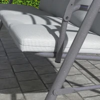 Outsunny Balansoar de Grădină 3 Locuri cu Parasolar Reglabil, Balansoar pentru Exterior cu Perne Căptușite din Poliester și Cadru din Oțel, Capacitate 210 kg, 172x110x156 cm, Gri Deschis(m-9)