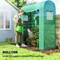 Outsunny Tomatenkas folie-serre met oprolbare deur, gaasvenster, boogdak 170 x 68 x 200 cm Groen(m-5)