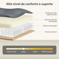 HOMCOM Sofá de 3 Lugares Revestido em Veludo Almofadas Espessas com Molas Assento Largo 2 Almofadas 188x80x86 cm Cinzento Escuro(m-4)