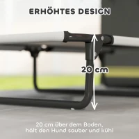 PawHut Tragbares erhöhtes Hundebett, erhöhtes Haustierbett mit atmungsaktivem Netz, für große Hunde, Hellgrau(m-4)