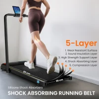 SPORTNOW Folding Walking Treadmill, Under Desk Walking Pad with Incline, Black(m-6)