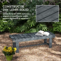 Outsunny Bancă de Grădină cu 2 Locuri, Bancă de Exterior cu Șipci din Lemn de Molid, Stil Country, Perfectă pentru Terasă, Patio sau Curte, Greutate maximă 250 kg, 110x38x35 cm, Gri(m-5)