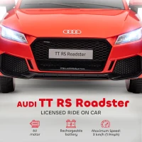 HOMCOM Elektryczne Autko dla Dzieci 12V z Pilotem 2,4G, Muzyką, Klaksonem, Pojazd z Oświetleniem LED, Port USB/MP3, Funkcją Do Tyłu, dla Dzieci 3-5 Lat, Czerwony(m-4)