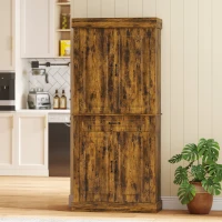 HOMCOM Tall Kitchen Cupboard, Kitchen Pantry Cabinet with Drawer, Shelves, Brown(m-12)