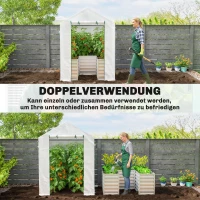Outsunny Tomatenkas Foliekas met Hoogbed Oprolbare Deur Raam Schuin Dak 141 x 141 x 190 cm Wit(m-4)