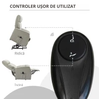 Homcom Fotoliu Ridicare Electric – Reclinabil 150° cu Telecomanda(m-7)