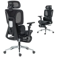 HOMCOM Ergonomic Office Chair, High Back Mesh Desk Chair, Black(m-10)