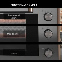 HOMCOM Cuptor Electric 30 L – Grill, Convectie & Tava Inclusa(m-7)