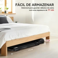 HOMCOM Passadeira Dobrável 2 em 1 Elétrica com 2,5HP 10 km/h Ecrã LED e Controlo Remoto 130x59x96 cm Preto e Azul(m-9)