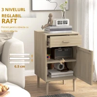 Homcom Set 2 Mese Noptiera/Barata Ratan cu Sertar(m-6)