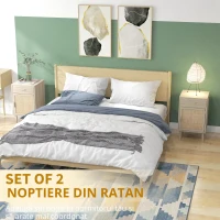 Homcom Set 2 Mese Noptiera/Barata Ratan cu Sertar(m-4)
