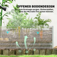 Outsunny Tomatenkas Foliekas met Hoogbed Oprolbare Deur Raam Schuin Dak 141 x 141 x 190 cm Wit(m-9)