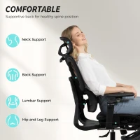 HOMCOM Ergonomic Office Chair, High Back Mesh Desk Chair, Black(m-4)