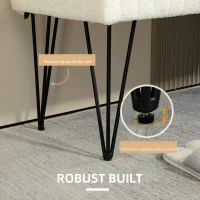 Homcom Banca Pat Moderna – Alb Crem cu Picioare Elegante(m-5)