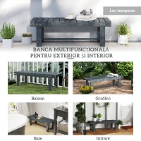 Outsunny Bancă de Grădină cu 2 Locuri, Bancă de Exterior cu Șipci din Lemn de Molid, Stil Country, Perfectă pentru Terasă, Patio sau Curte, Greutate maximă 250 kg, 110x38x35 cm, Gri(m-7)