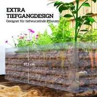 Outsunny Metaal hoogbed 180 x 90 x 57,5 cm diep tuinbed met open bodem steunstang donkergrijs(m-4)