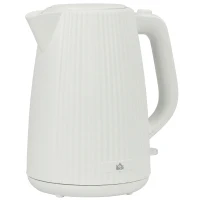 HOMCOM Jarro Elétrico 1,7L 2025W com Filtro Anti-calcário Removível Desligamento Automático Base Giratória 360° Creme(m-11)