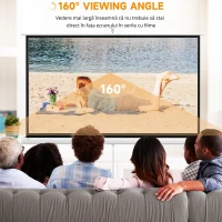 Homcom Ecran Proiectie 84” – Portabil cu Suport, 4K HD 16:9(m-4)